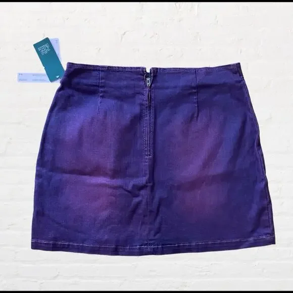 NEW Wild Fable denim purple acid wash mini skirt - Picture 2 of 5